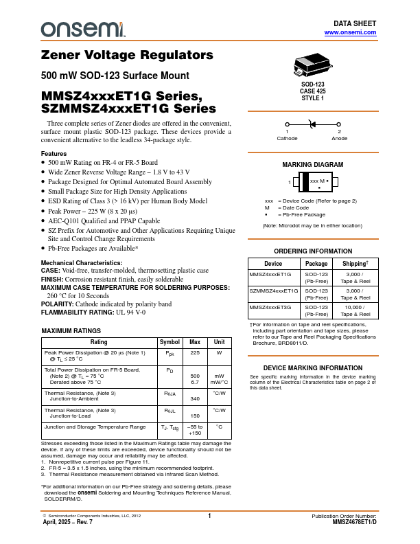 MMSZ4684ET1G Datasheet Preview