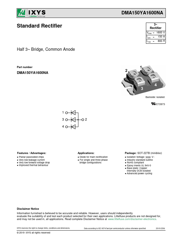 DMA150YA1600NA Datasheet Preview