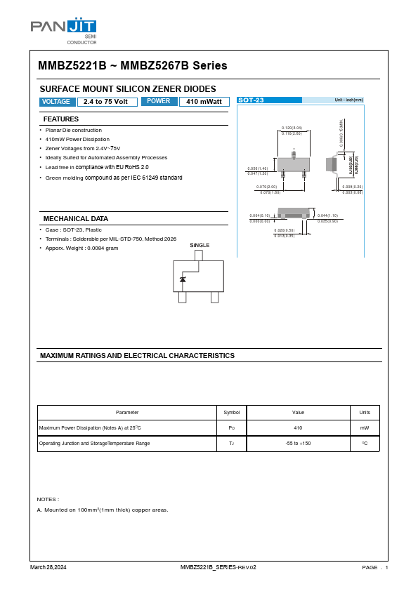 MMBZ5260B Datasheet Preview
