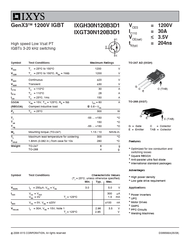 IXGT30N120B3D1