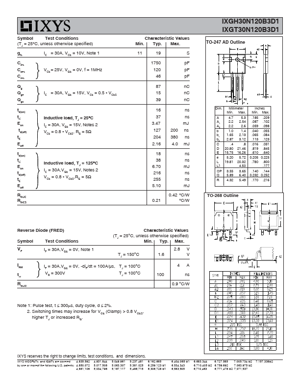 IXGT30N120B3D1