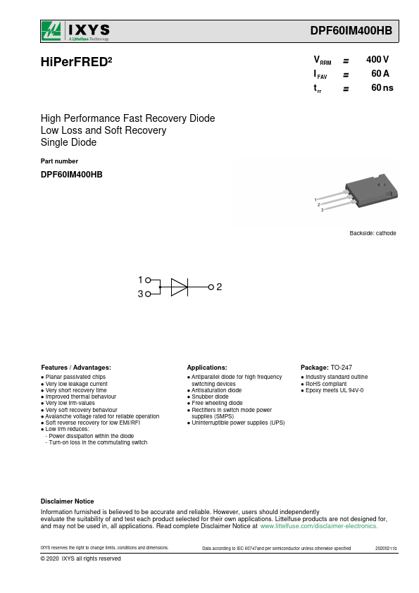 DPF60IM400HB Datasheet Preview