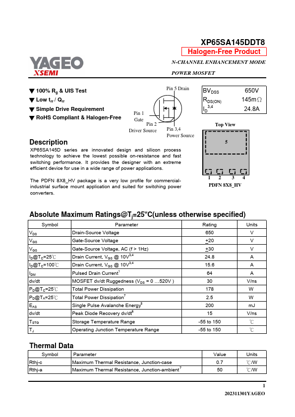 XP65SA145DDT8 Datasheet Preview