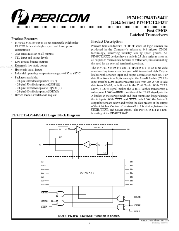 PI74FCT543T