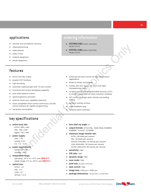 OV7461 page 2 preview