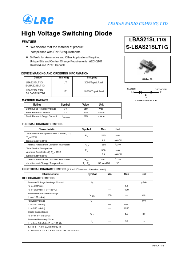 LBAS21SLT3G