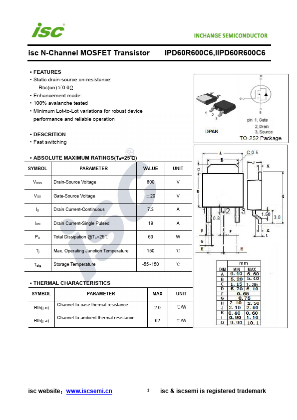 IPD60R600C6