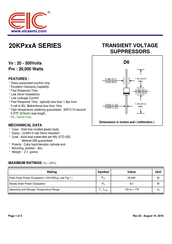20KP70A Datasheet Preview