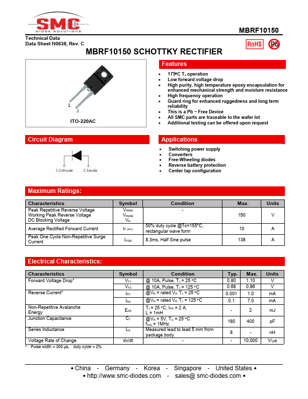 MBRF10150 Datasheet Preview