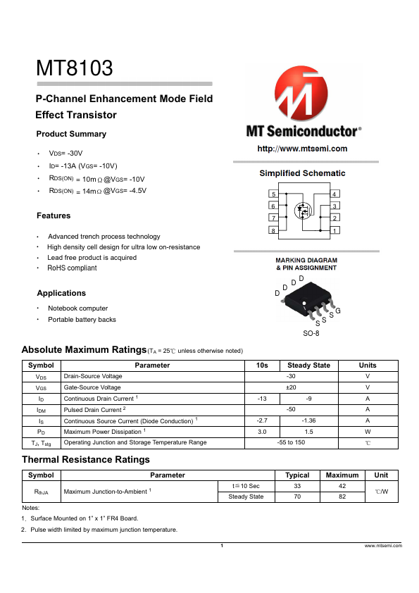 MT8103 Datasheet Preview