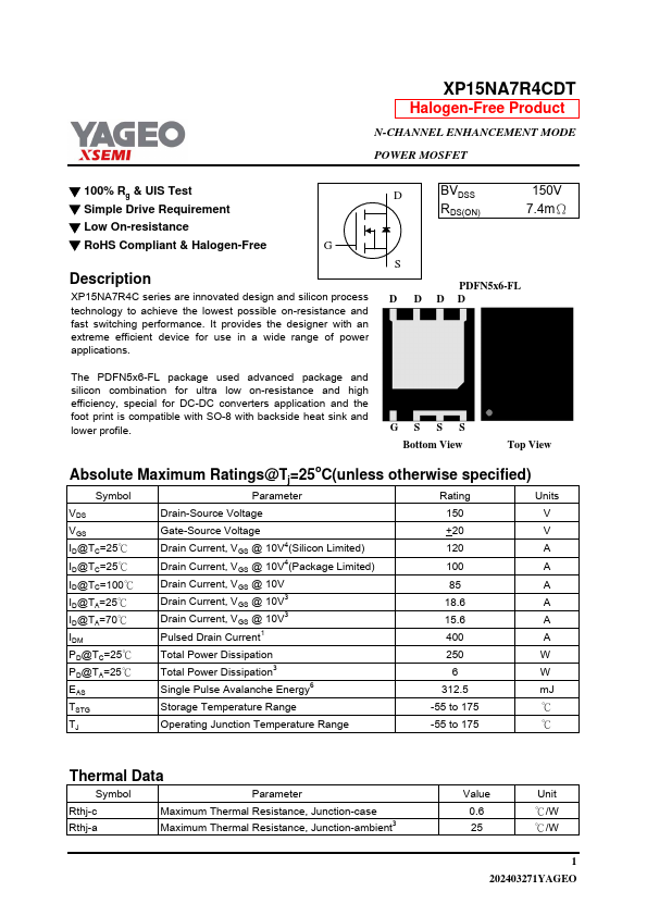 XP15NA7R4CDT Datasheet Preview