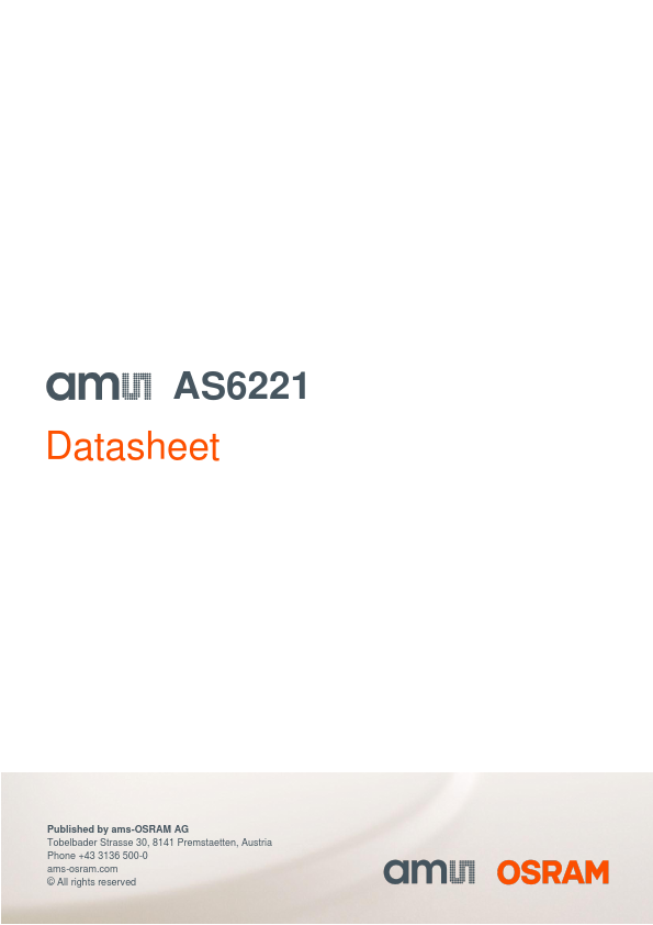 AS6221 Digital temperature sensor by OSRAM - Datasheet Preview