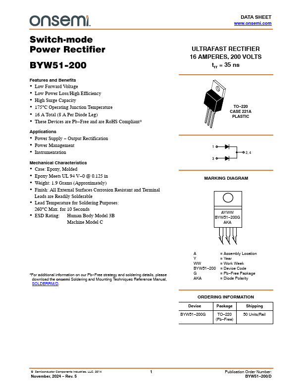 BYW51-200 Datasheet Preview