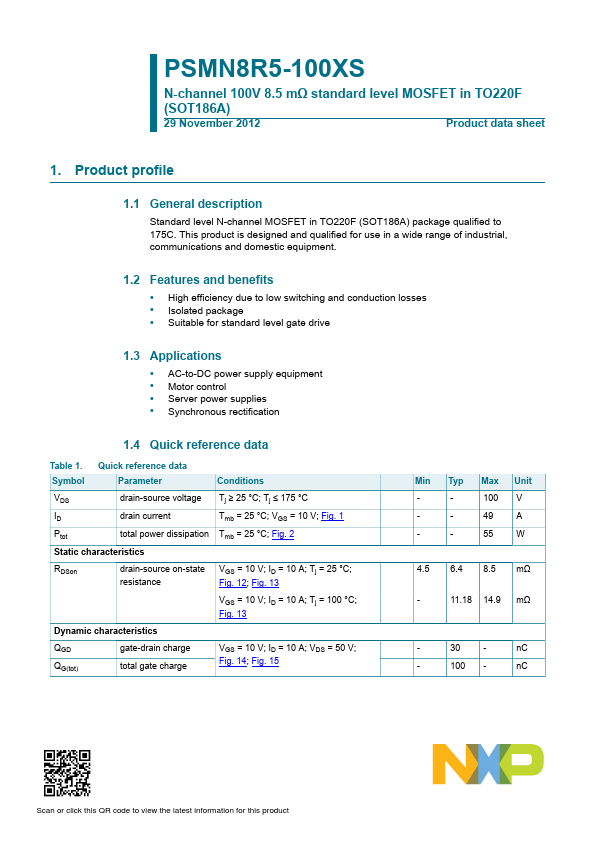 PSMN8R5-100XS