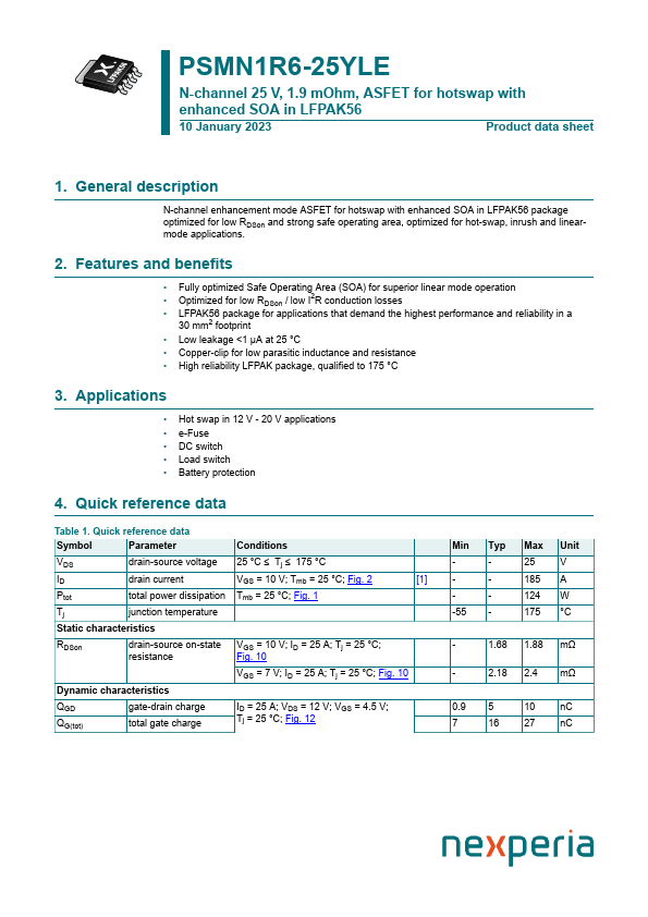 PSMN1R6-25YLE