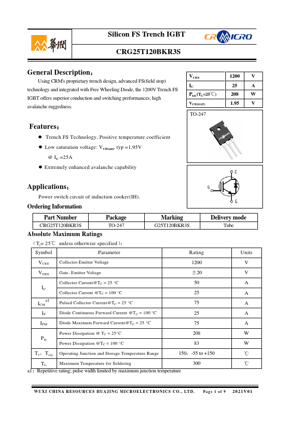 CRG25T120BKR3S Datasheet Preview