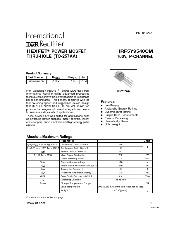 IRF5Y9540CM