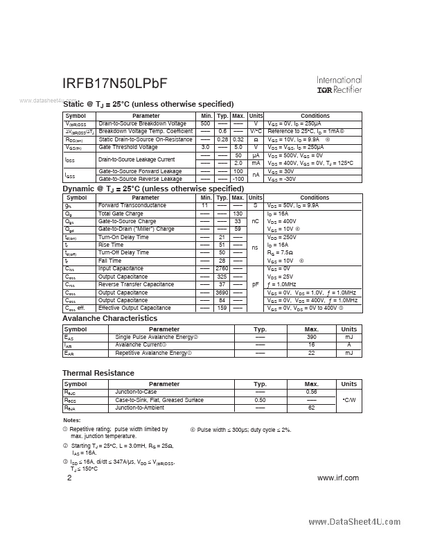 IRFB17N50LPBF