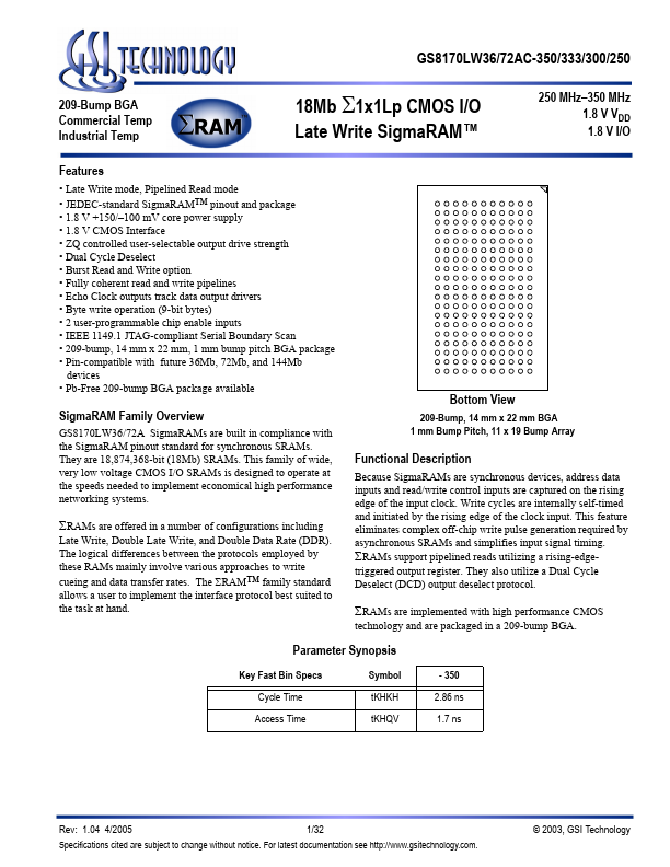 GS8170LW72AC-333