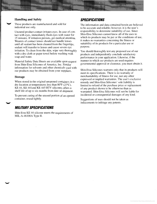 KE44 Datasheet Shin Etsu