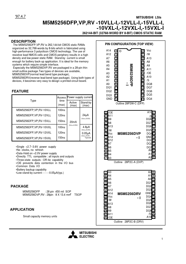 M5M5256DRV-12VLL-I