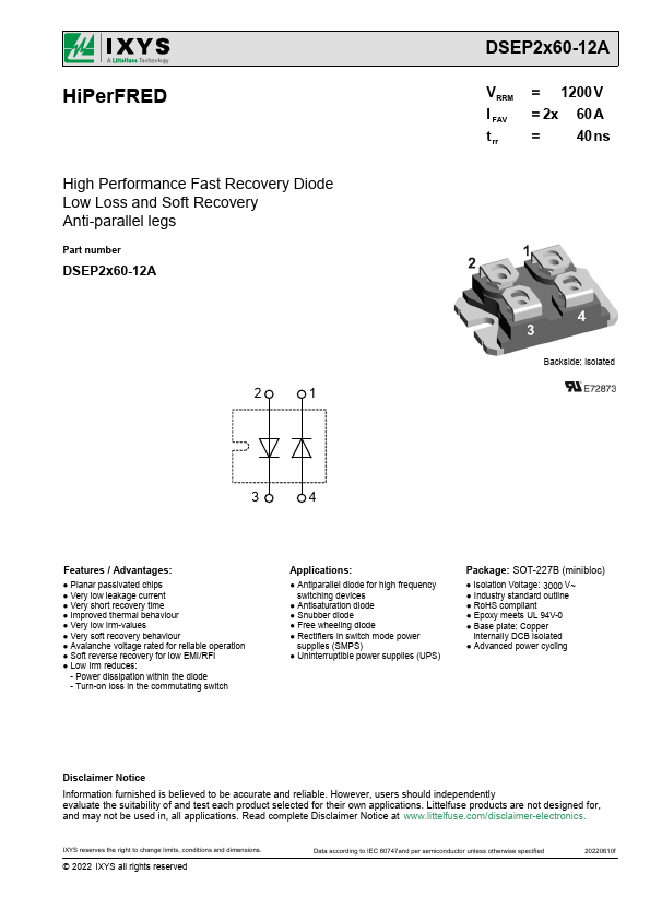 DSEP2x60-12A Datasheet Preview