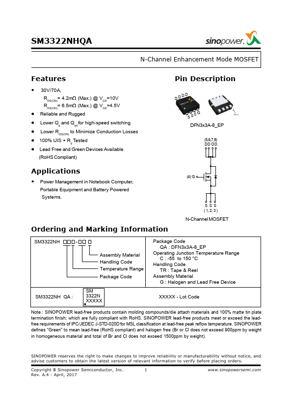 SM3322NHQA Datasheet Preview