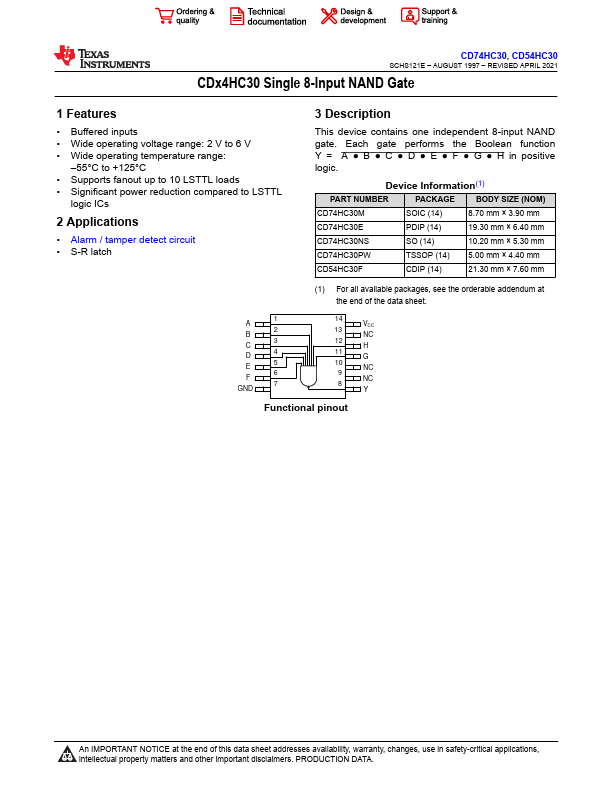 CD74HCT30M96