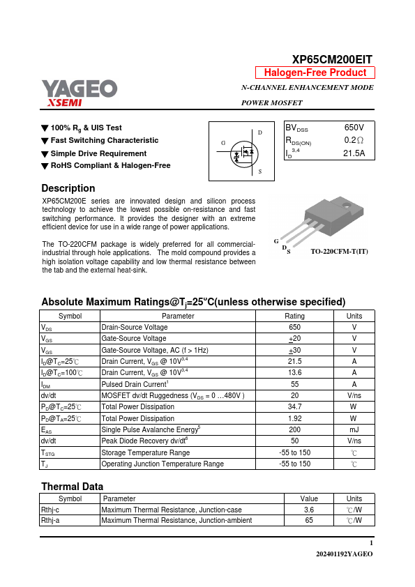 XP65CM200EIT Datasheet Preview