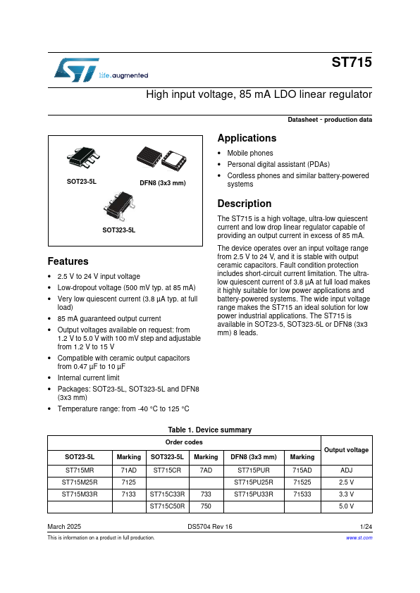 ST715 Datasheet Preview