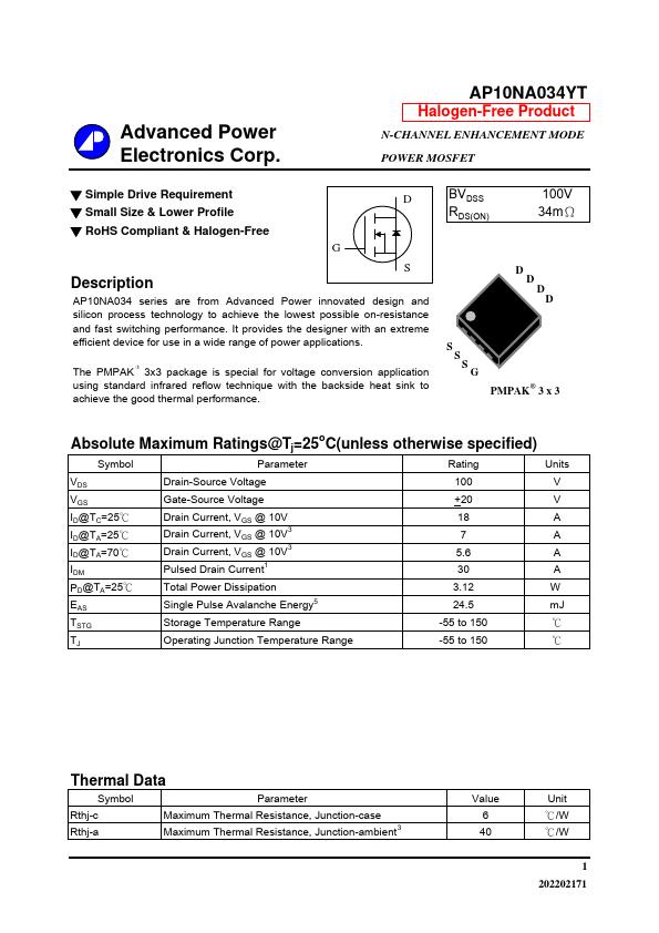 AP10NA034YT Datasheet Preview