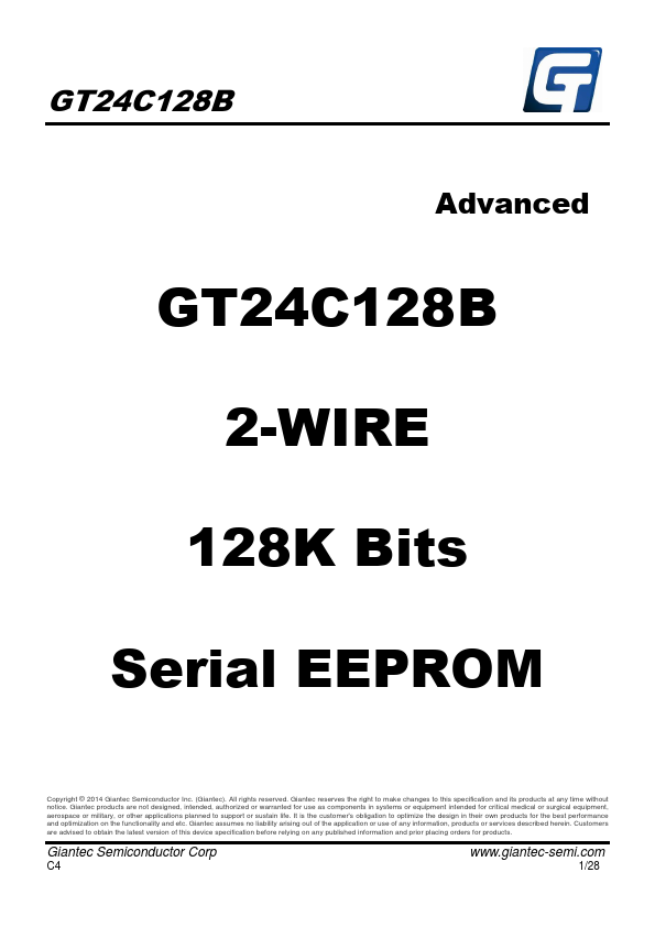 GT24C128B Datasheet Preview