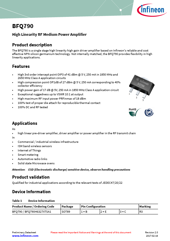 BFQ790 Datasheet Preview