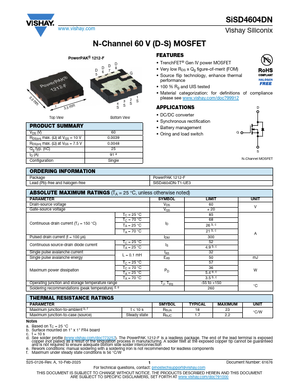 SiSD4604DN Datasheet Preview