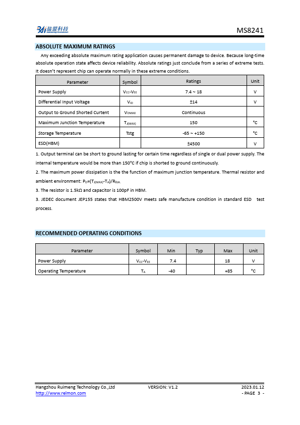 datasheet Preview Page 3