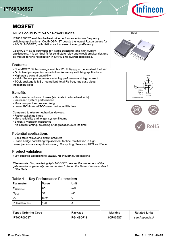IPT60R065S7 Datasheet Preview