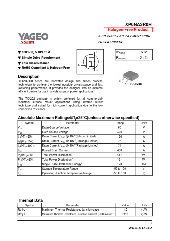 XP6NA3R0H Datasheet Preview