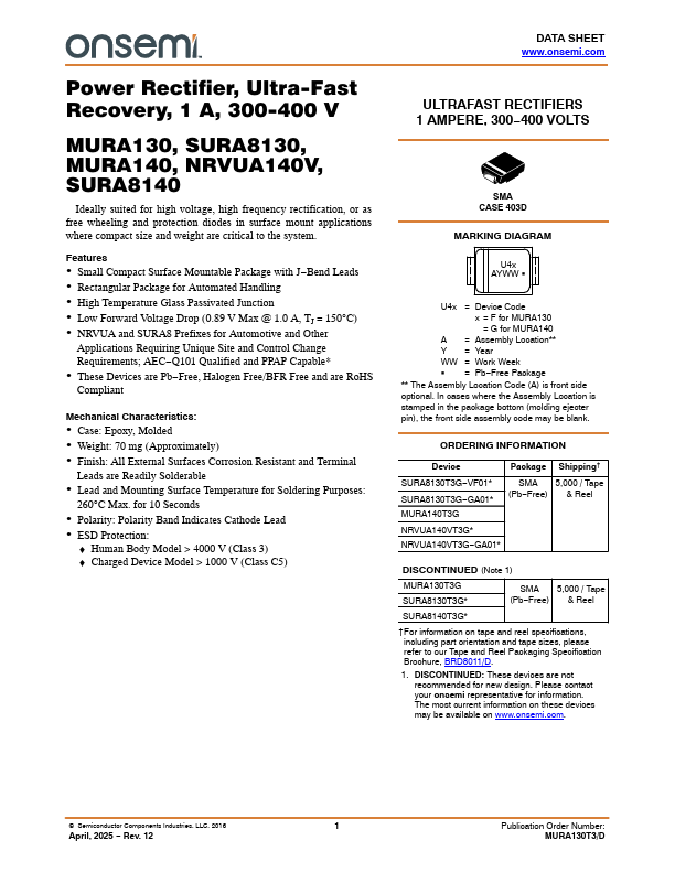 MURA140 Datasheet Preview
