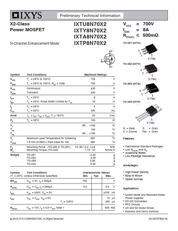 IXTP8N70X2