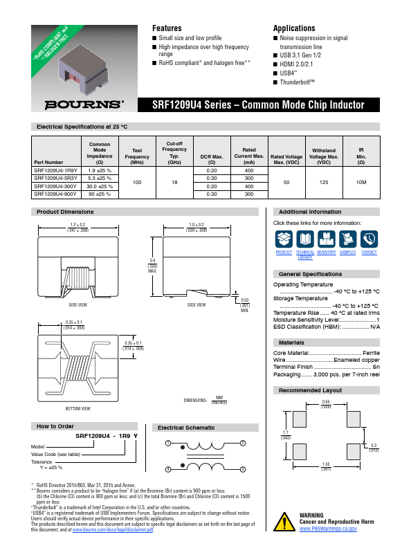 SRF1209U4 Datasheet Preview