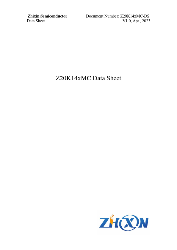 Z20K144MCMLLT Microcontrollers by Zhixin - Datasheet Preview