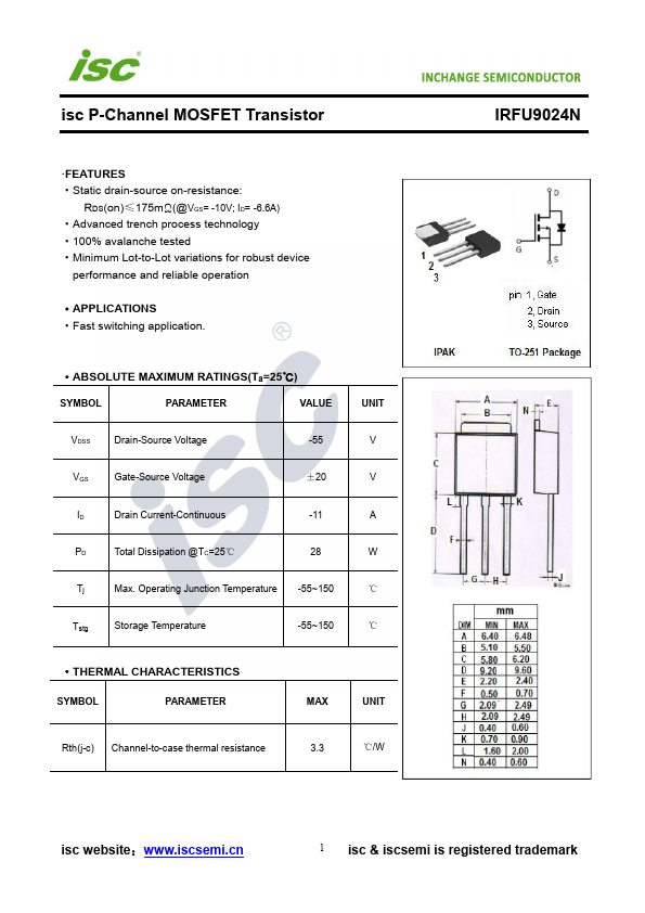 IRFU9024N