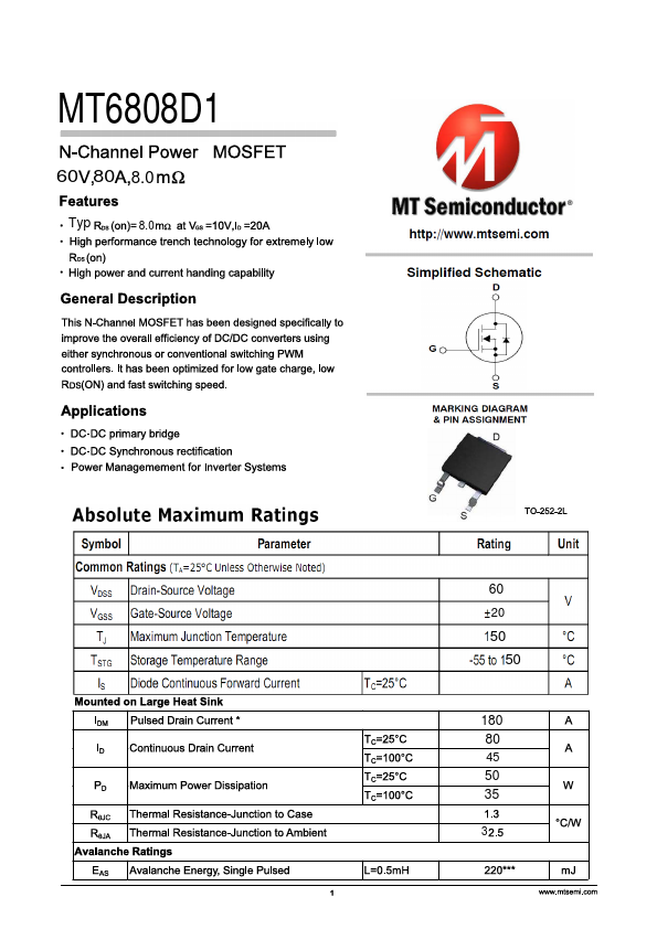 MT6808D1 Datasheet Preview