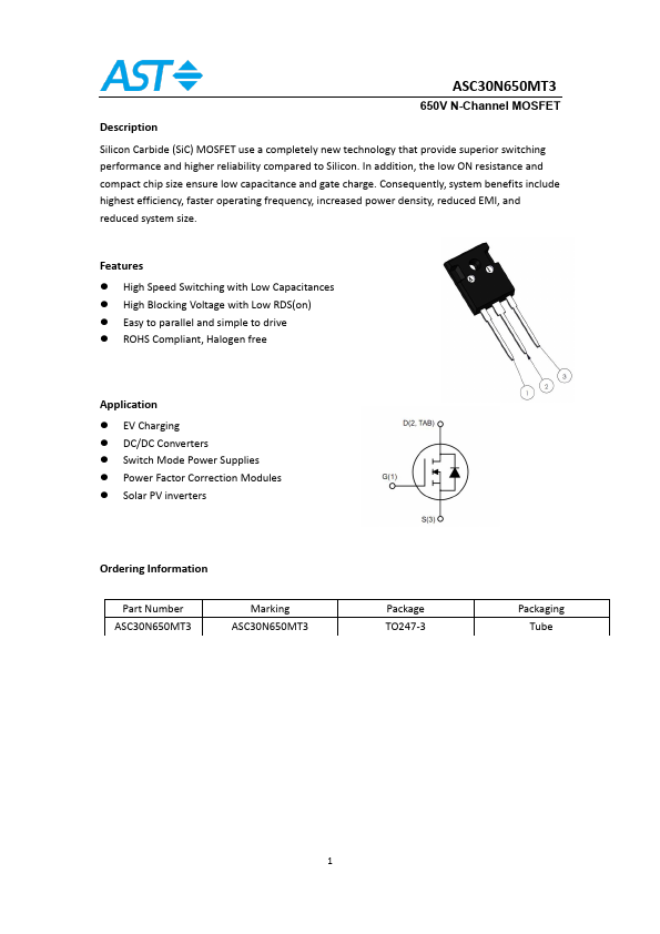 ASC30N650MT3 Datasheet Preview