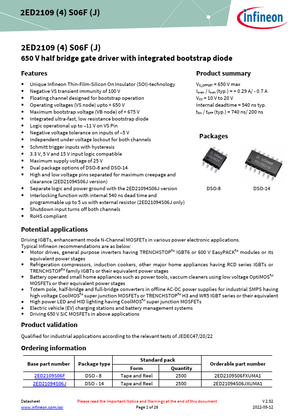 2ED21094S06J Datasheet Preview