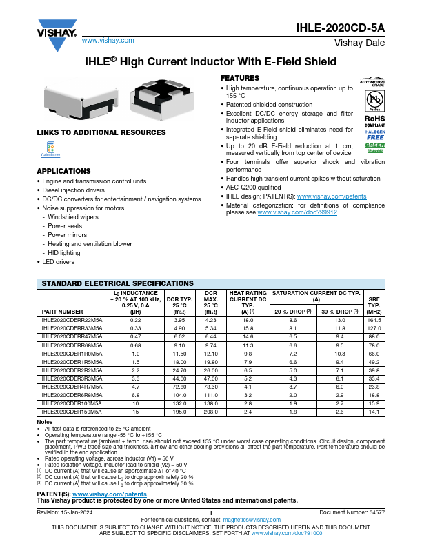 IHLE-2020CD-5A Datasheet Preview