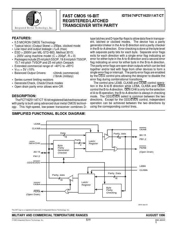 IDT54FCT162511AT