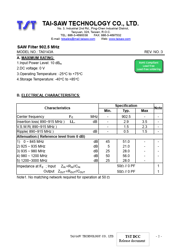 TA0143A