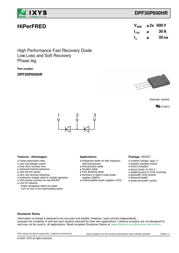 DPF30P600HR Datasheet Preview