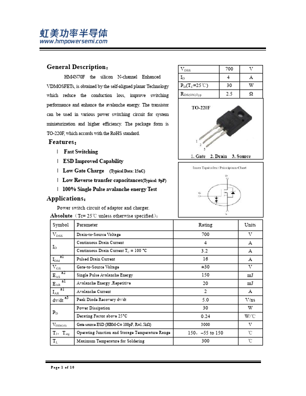 HM4N70F Datasheet Preview